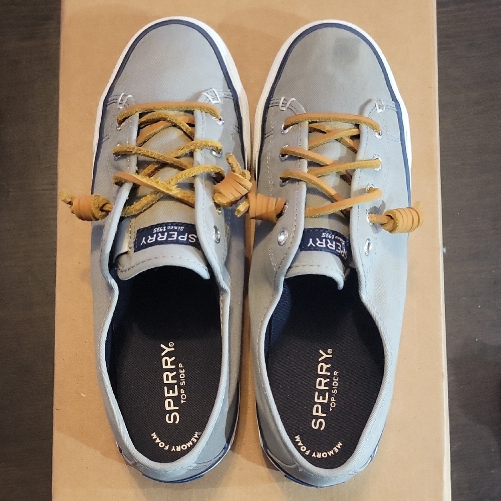 Sperry Women's Seacoast Sneakers - Gray and Brown Womens 8 Mens 6.5 EUC - Picture 6 of 10